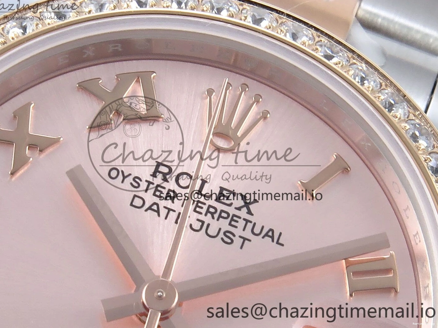 0515 Sleek DateJust 31 278381RBR ARF 1:1 Best Edition 904L Steel RG Roman Dial Diamonds Bezel on SS RG Oyster Bracelet ETA 382